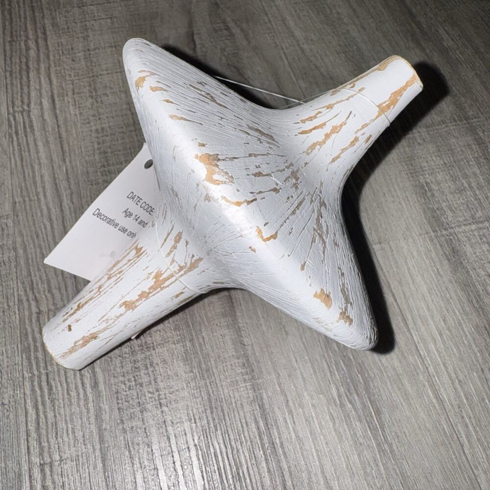 Hobby Lobby White Distressed Abstract Decor Sculpture 6” x 4.65” NWT